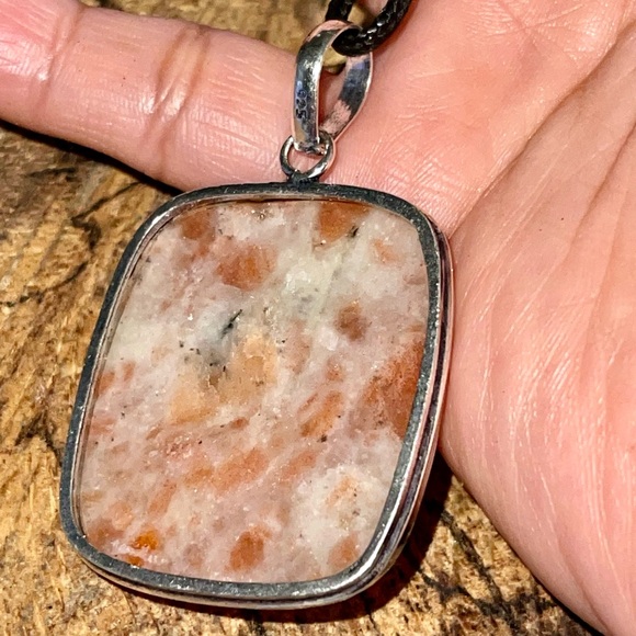 Sunstone Oligoclase Feldspar Pendant 2 1/4” - Picture 8 of 9